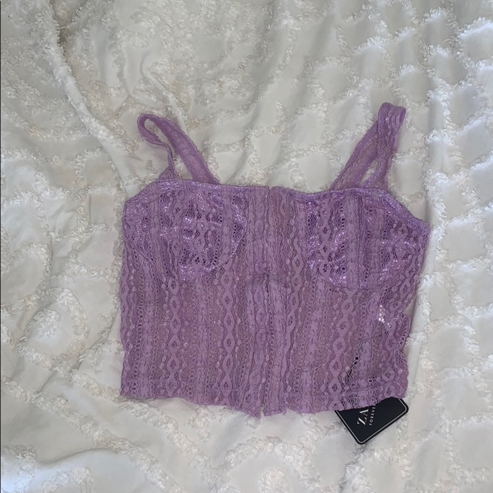 Purple mesh top